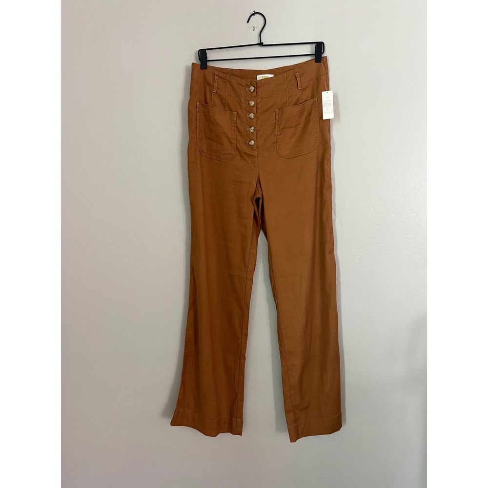 Maeve Anthropologie Cedar High Rise Wide Leg Button Fly Pants Size 10 NEW